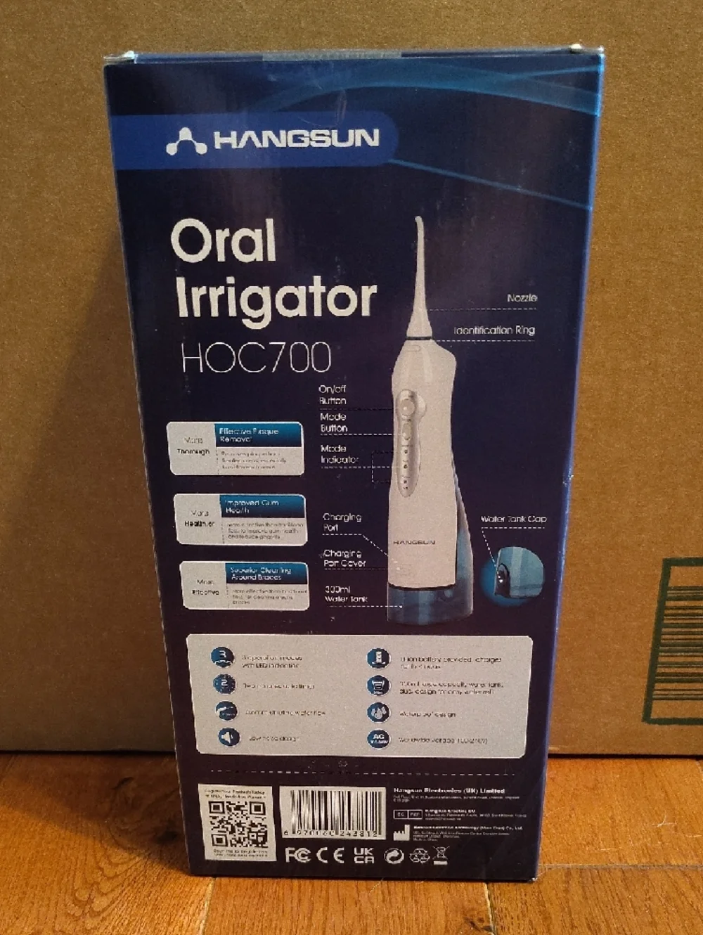 White Oral Irrigator HOC700 - Portable Water Flosser